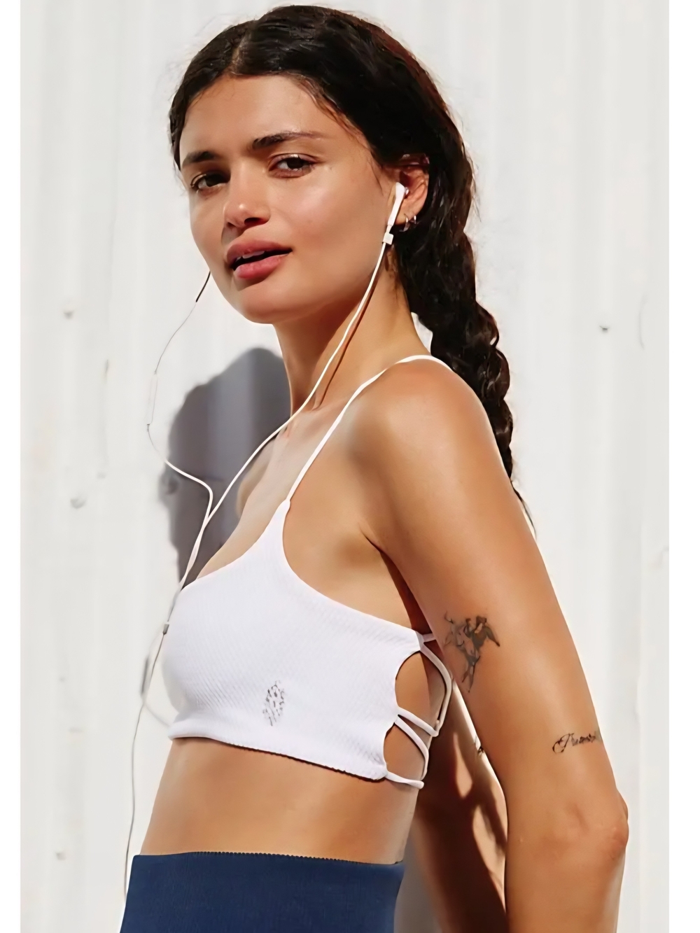 NWT Sz XS/S Free People Movement by Free People White Shuffle Bra Stretchy